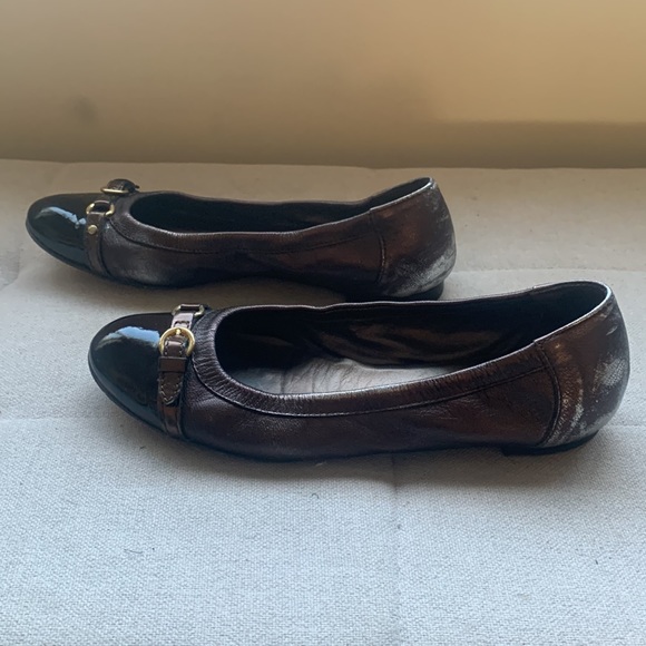 AGL Metallic Monika Patent Cap Toe Ballet Flats Size 40 US 8 - Picture 4 of 16